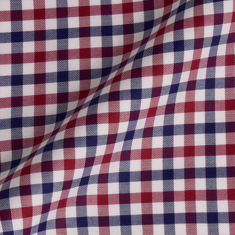 Twill Carreaux Bleu Rouge