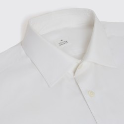 Chemise Twill Uni Blanc Epais