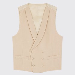 Gilet croisé en Shantung Soie et Lin