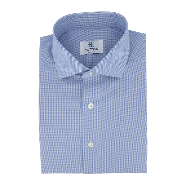 Chemise homme Popeline Carreaux Bleu