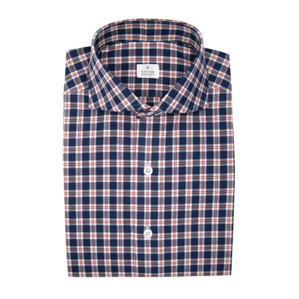 Chemise homme Popeline Carreaux Bleu